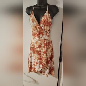 Charlotte Russe Orange Tie-Dye Midi Dress